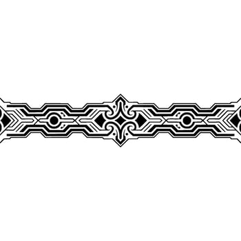 Futuristic Geometric Border Black White Ornament vector