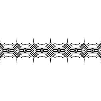 Geometric Border Minimalist Pattern, Black and White, Decorative Element vector