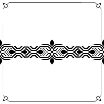 Elegant Black Border With Geometric Ornament, Frame for Text vector