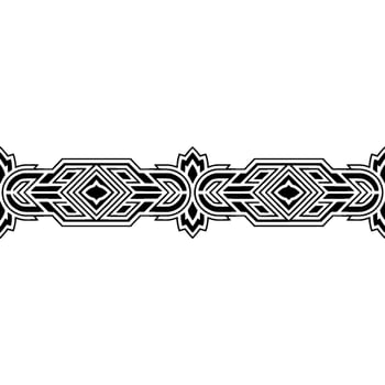 Geometric Art Deco Border, Black and White, Elegant vector