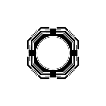 Modern Tech Abstract Circuit Board Circle vector