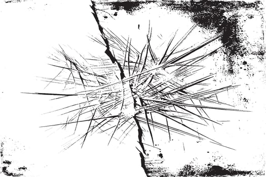 Sharp abstract cracked texture with spiky black ink lines and distressed splatter. Perfect for edgy poster art, album covers, digital grunge designs, and expressive backgrounds. vector