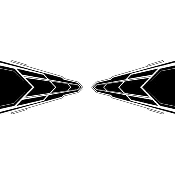 Modern Abstract Black White Geometric Shapes, Symmetric Composition vector
