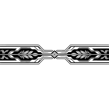 Geometric Floral Border Element in Black and White, Clean and Elegant vector