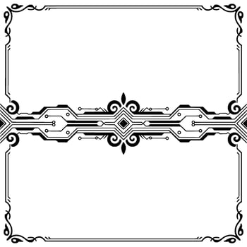 Modern Techinspired Decorative Frame With Circuitry Elements vector