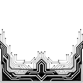 Futuristic Circuit Board Border Minimalist Tech vector