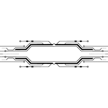 Minimalist Tech Circuit Board Frame on White Background vector