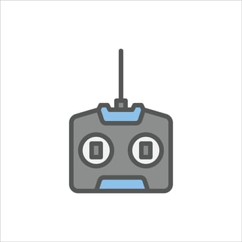 Drone Controller filled outline icon, drone controller color line illustration vector