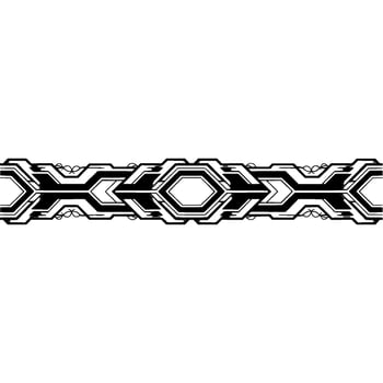 Abstract Geometric Border , Silver Black on White, Modern Decoration vector
