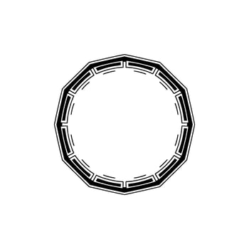 Geometric Black White Circular Frame on Gradated Background vector