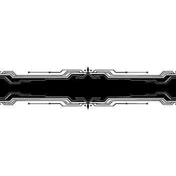 Minimalist Tech Border Element Black White Circuit vector