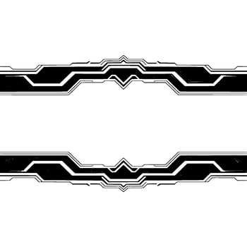 Geometric Tech Frame, Minimalist Modern Element, Abstract Border. vector