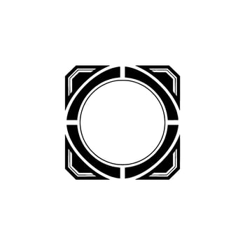 Geometric Black White Circle Frame vector