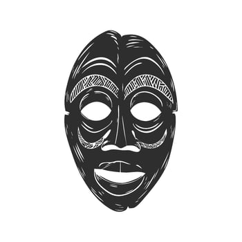 African Tribal Mask Illustration. Cultural Heritage And Traditional Art Symbolism. Isolated Illustration vector