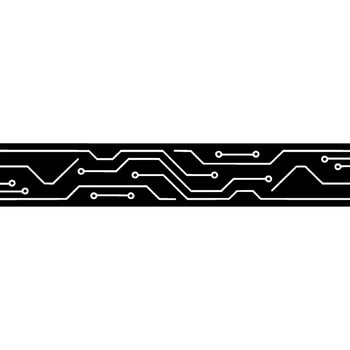 Minimalist Circuit Board , Black and White Technology Background vector