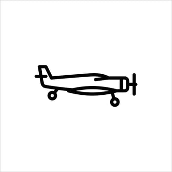remote control aircraft outline icon, airplane black line illustration vector