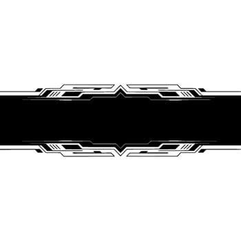 Tech Banner Futuristic Black Bar Geometric on White vector