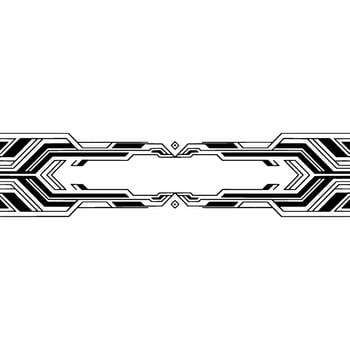 Tech Border Abstract Black Lines on White Background vector