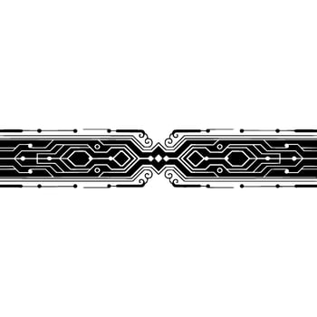 Elegant Tech Circuit Board , Black and White Minimalist vector