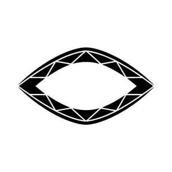 Abstract Geometric Eye Symbol in Black White Minimalist vector