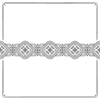 Elegant Floral Bordered Template Black and White vector