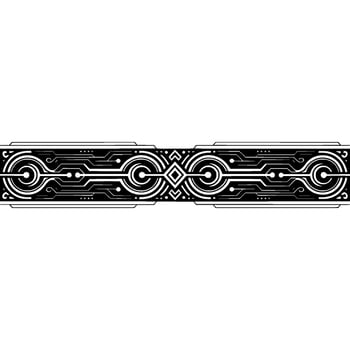 Art Deco Tech Ornament Geometric Border vector