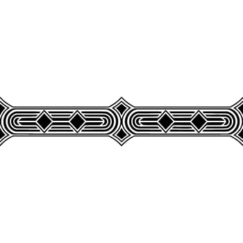 Art Deco Border Ornament on White, Geometric Pattern vector