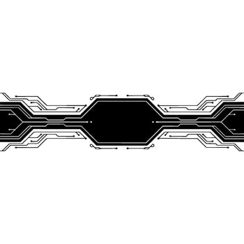 Modern Tech Circuit Board , Black and White Background vector