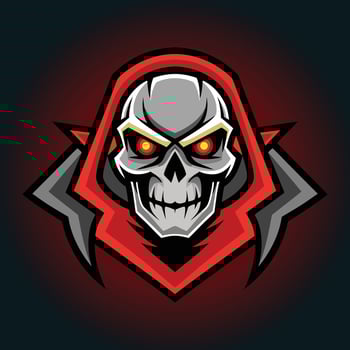 Red Hooded Skull Mascot Logo vector