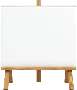 Blank Canvas on Wooden Easel for Art and Creative Projects png