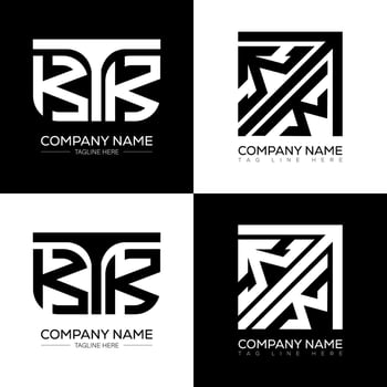 KTK minimalist and classic logo set design. KTK flat and simple style with black and white color variation letter logo set in one artboard. vector