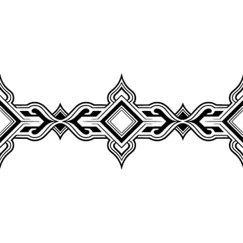 Elegant Ornamental Geometric Border Black White vector