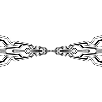 Abstract Tech Circuitry Lines, Modern Minimalist Background vector