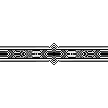 Minimalist Geometric Ornament Black and White Border, vector