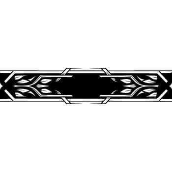 Geometric Ornamental Banner Black, Silver, and White vector