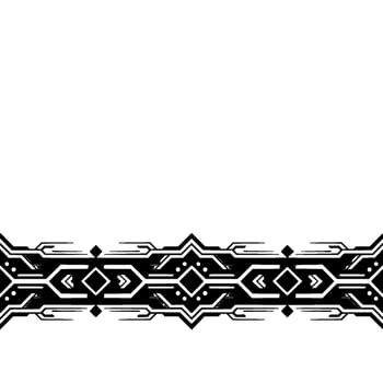 Geometric Border Black White Abstract With Symmetrical Pattern vector