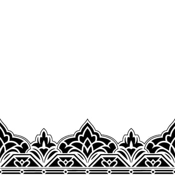 Elegant Black and White Floral Border - Template vector