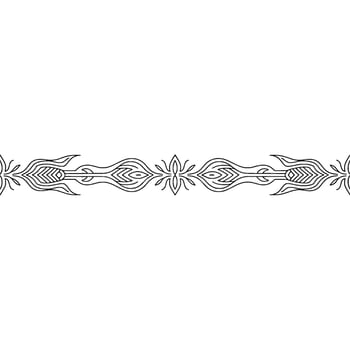 Ornamental Floral Border Elegant Line Art Element vector