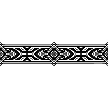Black and White Decorative Border, Minimalist Floral Ornament vector