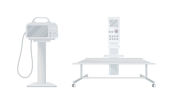 Hospital clinic medical diagnostic devices equipment set illustration vector