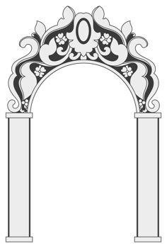 Traditional Thai archway decoration . Floral design. Vintage archway transparent background. png