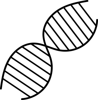 Simplistic Illustration of DNA Helix Structure in Black Outline Design png