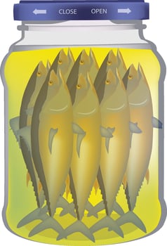 Fish in a jar vector