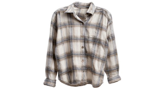 Checkered flannel shirt isolated on transparent background png