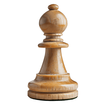 Full View of a Wooden Chess Pawn on Transparent Background Isolated for Game Strategy and Design Concepts png