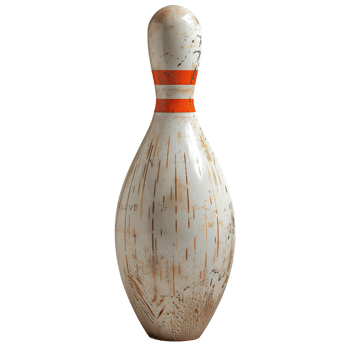 Classic Bowling Pin on Transparent Background Isolated for Retro and Sports Design in Full View png