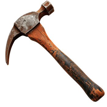 Full View of a Hammer on Transparent Background Isolated Image for Construction and DIY Projects png