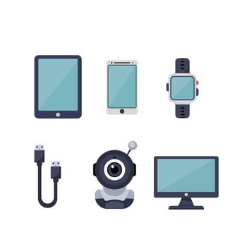 Modern Digital Devices and Accessories Collection vector