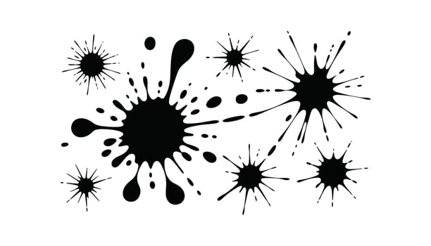 Black Ink Splatter Set Grunge Paint Drip and Splash Silhouettes vector