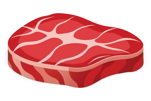 Juicy Raw Beef Steak, Ready for Grilling, Delicious Red Meat, Isolated on White Background, Appetizing Food Illustration vector